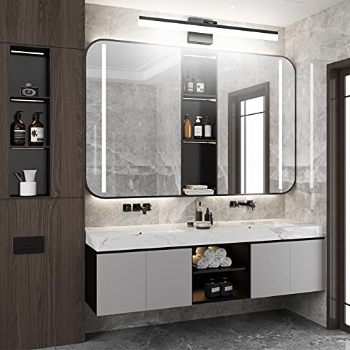 Ralbay 32" Matte Black Bathroom Vanity Light - 18W Adjustable Modern LED Lighting Fixture for Bathroom (6000K Cool White Light) - color: Black, size: 32 inch