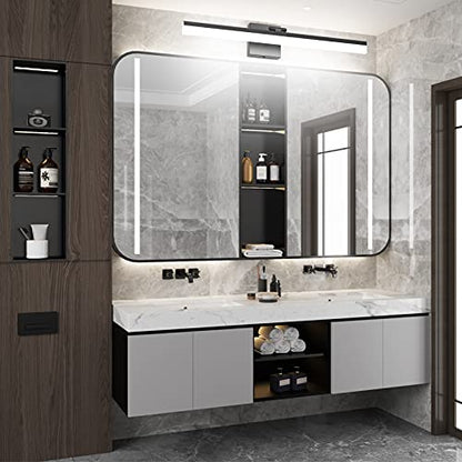 Ralbay 32" Matte Black Bathroom Vanity Light - 18W Adjustable Modern LED Lighting Fixture for Bathroom (6000K Cool White Light) - color: Black, size: 32 inch