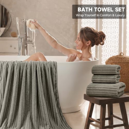 Extra Large Bath Towel Set 10 Piece, XL Bath Towels 35"x67" Oversized Bath Sheets, 280 GSM Microfiber Quick Dry Absorbent Towels, 5 Bath Sheets & 5 Hand Towels (Brown) - color: Brown, size: Bath towel 35" x 67"+hand towel 30"x13"