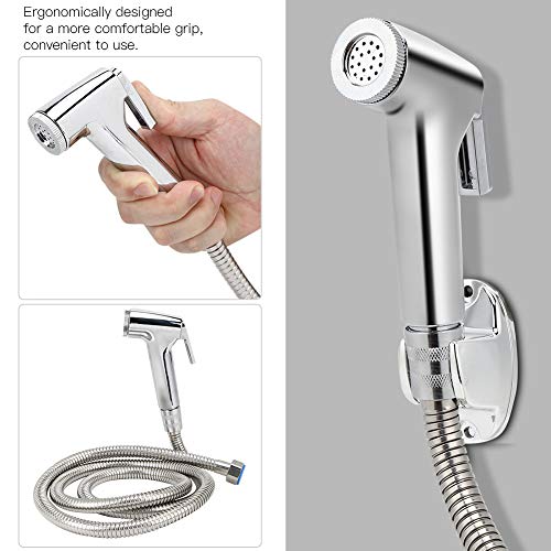 Toilet Sprayer, Handheld Bidet Sprayer Set G1/2in Bidets Handheld Bidet, ABS+Stainless Steel for Bathroom Bathroom Fixtures Toilet Bidet Supplies