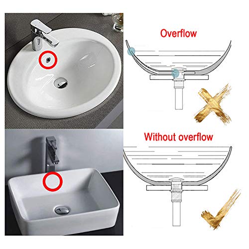Solid Brass White Color Bathroom Faucet Sink Drain Stopper Vessel Vanity Pop Up Drain Without Overflow | Solid Drain Stopper White Color Bathroom Assembly Fits 1.57 to 2.36 Inch Sink Openings with 1-1/4 Inch Large Cap And Basket - size: Without Overflow
