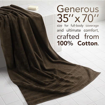 American Soft Linen 100% Cotton Luxury Turkish Towels, 35x70 XL Bath Sheet | Soft Absorbent Quick Dry OEKO Tex Standard 100 Certificated Durable Machine Washable Premium Hotel Quality - color: Chocolate Brown, size: 1 Piece set