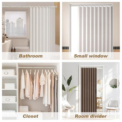 GXOACKJ Brushed Nickel Shower Curtain Rods - 31-80 Inch Spring Tension Shower Rods for Bathroom, Adjustable, No Drilling, No Rust, Stainless Steel - color: Brushed Nickel, size: 31-80