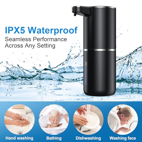 Touchless Automatic Soap Dispenser - 1200mAh Rechargeable | Liquid Soap Dispenser Wall Mount, 4 Adjustable Dispensing Levels for Kitchen & Bathroom