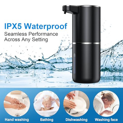Touchless Automatic Soap Dispenser - 1200mAh Rechargeable | Liquid Soap Dispenser Wall Mount, 4 Adjustable Dispensing Levels for Kitchen & Bathroom