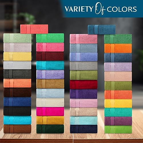 6 Piece 100% Cotton Bath Towel Set - 2 Bath - 2 Hand - 2 Face, Green | 100% Cotton • Thick & Plush • Hotel Quality • Ultra Soft • Highly Absorbent • Quick Dry • Low Lint • Machine Washable - color: Bright Green