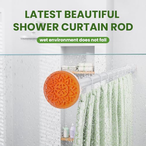 TITGIPE White Shower Curtain Rod 32-80 inch, Adjustable shower rods for bathroom, Stainless Steel, Never Rust, No Drill - color: white, size: 32-80 inches