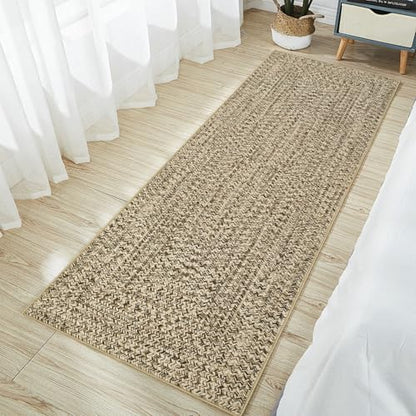Washable Rugs Runner Rug 2x6 Bathroom Rugs Natural Modern Abstract Bedroom Rug Non Slip Farmhouse Kitchen Runner Stain Resistant Carpet 2'x6' Natural - color: Natural, size: 2' x 6' (Runner)