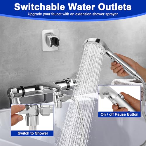 Bathtub Faucet Shower Head Sink with 79" Hose for Bathroom Garden | Tub Faucet Sink Hose Sprayer Attachment Set , ON/OFF 6 Modes High Pressure Handheld Shower Extension Kit, Removable