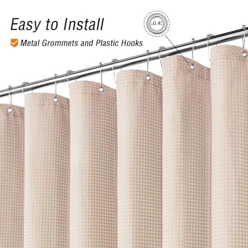 Blush Pink Fabric Shower Curtain, 72 X 72 | Cloth-Textured Shower Curtain for Bathroom - Soft Cloth & Hotel Spa Luxury, Water Repellent, Machine Washable - color: Blush Pink, size: 72"W x 72"L (Pack of 1)