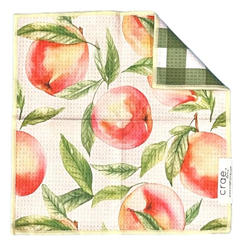 Reversible Microfiber Washcloths, Waffle Weave Dish Cloths for Everyday Use | 12x12 Inch, Super Absorbent, Quick Drying, Lint-Free, Scratch-Free, Kitchen, Home & Cars, Peaches & Cream, Green/Multi Towels - color: Peaches & Cream- Green/ Multi, size: Wash