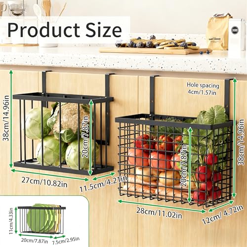 DTUQYX 3 Pack Over Cabinet Door Organizer - Adjustable Cabinet Door Organizer with Towel Rack,Hanging Over the Door Organizer for Cutting Board, Plastic Wrap, Aluminum Foil, Cleaning Supplies, Baking