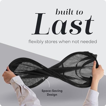Handy Laundry Collapsible Mesh Pop Up Hamper with Wide Opening and Side Pocket - Breathable, Sturdy, Foldable, and Space-Saving Design for Clothes and Storage (Black) - color: Black