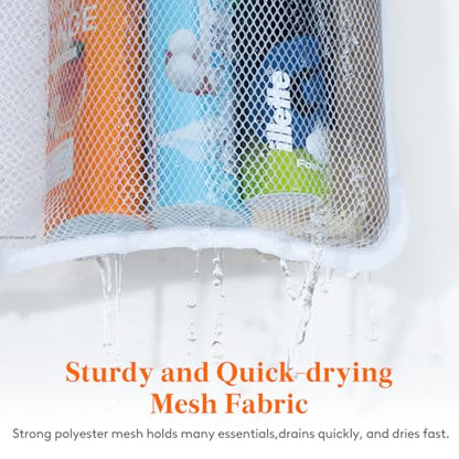 Lifewit Mesh Shower Caddy, 11 Pockets Hanging Bathroom Organizer, 1 Pack | 17" x 34", Attached 3 Hooks, Quick-Dry, Portable, Cruise Essentials, Idea for Toiletry, RVing, Travel, Camping - size: 17" × 34"
