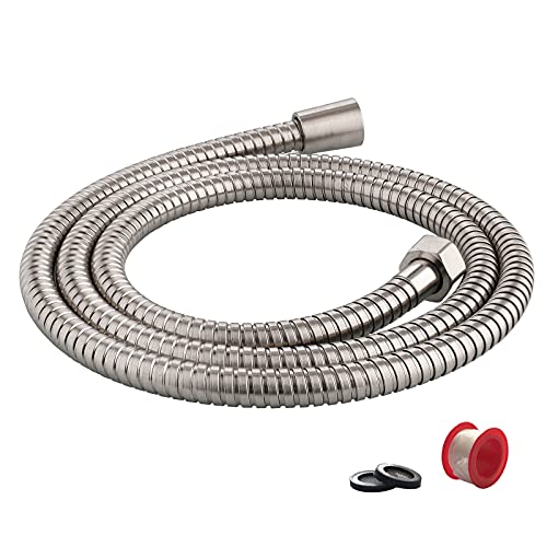 Shower Hose Extension, 72-Inch Extra Long Stainless Steel Shower Hose for Handheld Shower Heads, Ultra-Flexible Shower Hose Replacement with Brass Insert, Brushed Nickel - color: Brushed Nickel, size: 72 Inch