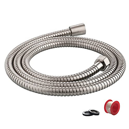 Shower Hose Extension, 72-Inch Extra Long Stainless Steel Shower Hose for Handheld Shower Heads, Ultra-Flexible Shower Hose Replacement with Brass Insert, Brushed Nickel - color: Brushed Nickel, size: 72 Inch