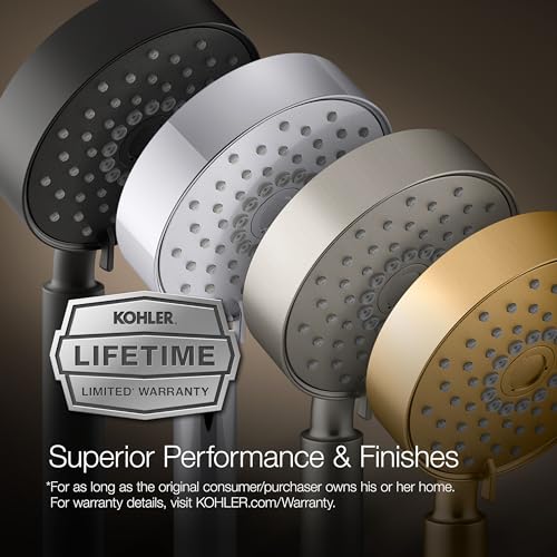 KOHLER K-33641-G-2MB Elate® Single-Function Showerhead, 1.75 GPM, Powerful Flow Shower Head, Easy Maintenance, Sleek Design, Vibrant Brushed Moderne Brass - color: Vibrant Brushed Moderne Brass, size: 1.75 GPM
