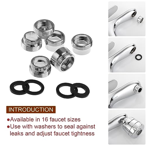 16 pcs Faucet Adapter Kit, CNYMANY Kitchen Aerator Adapter Set Male Female M22 Sink Faucet Adapter Connecting Garden Hose Water Filter Standard Hose via Diverter