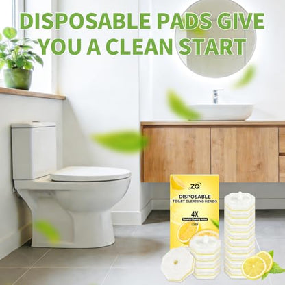 60 Count Toilet Bowl Cleaner Refill Pads for Clorox, Lemon Scent | Disposable Toilet Brush Heads, Toilet Bowl Cleaner, Pre-Loaded Cleaning Formula, Lemon Scent, Bathroom Cleaning Supplies - size: 1 Count (Pack of 60)