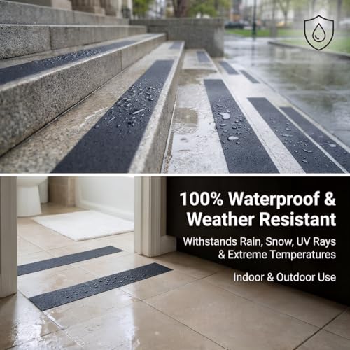 Black Anti Slip Tape 2 Inch x 33 Ft, Heavy Duty Non Skid Grip Tape for Stairs Outdoor Steps Ramps Decks, Waterproof Traction Tape for Indoor Bathroom Kitchen Garage Boat RV Safety - size: 2" x 33ft