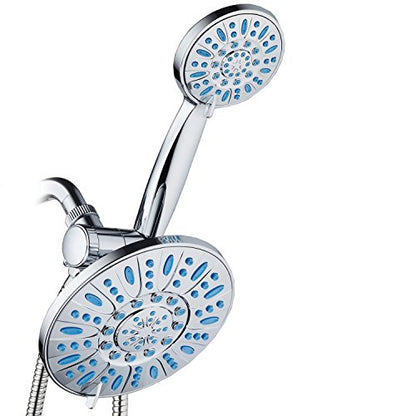 Antimicrobial/Anti-Clog High-Pressure 30-setting Rainfall Shower Combo by AquaDance with Microban Nozzle Protection from Growth of Mold Mildew & Bacteria for Stronger Shower! Wave Blue | Enjoy More Power & Better Shower Hygiene with Lifetime Antimicribial