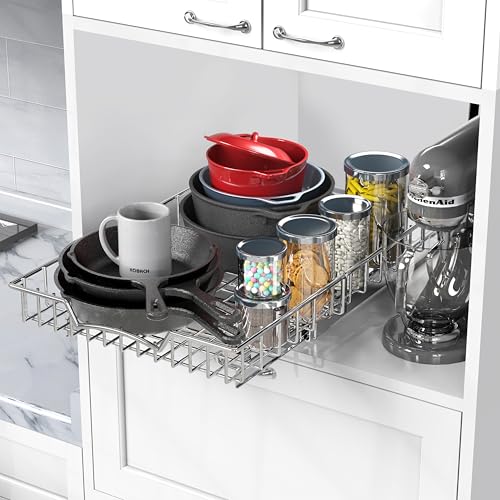 Simple Houseware Under Cabinet Pull Out Sliding Shelf Drawer, 21Dx14W | for Kitchen Organizer - size: 21" D x 14" W