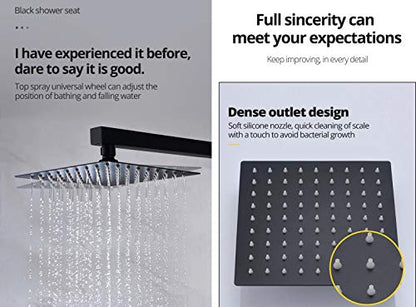 Cascada Luxury 10" Square Wall Mounted Shower System, Dual Handle - Stainless Steel (10 Inch, Polished Stainless Steel) - color: Polished Stainless Steel, size: 10 Inch