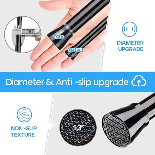 Tension Curtain Rod Black 1PCS Tension Rods for Windows 30 to 64 Inch Spring Curtain Rod Adjustable Tension Rod Tension Curtain Rod of Bathroom Window Curtain Rod Closet rod Kitchen rod Wardrobe - color: Black, size: 30-64 inch 1pcs