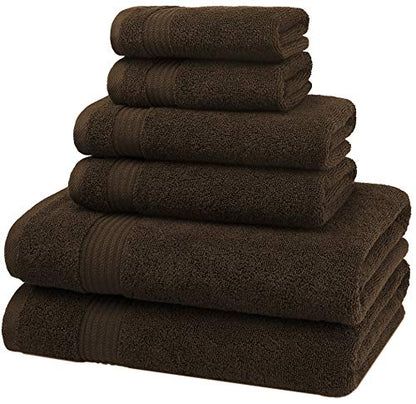 American Veteran Towel, 6 Piece Towel Set for Bathroom, 100% Cotton Turkish Bathroom Towels, 2 Bath Towels 2 Hand Towels 2 Washcloths, Brown - color: Brown, size: X Large 6 PC