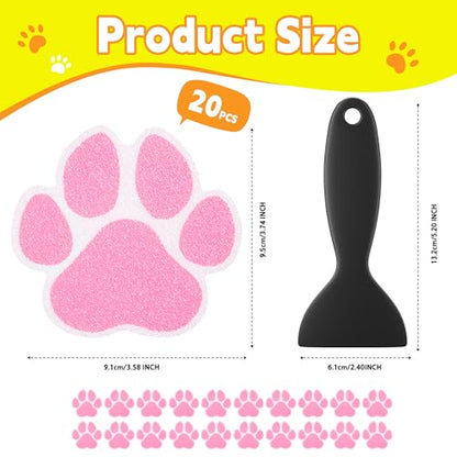 Secopad Non-Slip Bathtub Stickers, 20 PCS Large Safety Bathroom Tubs Showers Treads Adhesive Decals with Scraper (Pink) - color: Pink