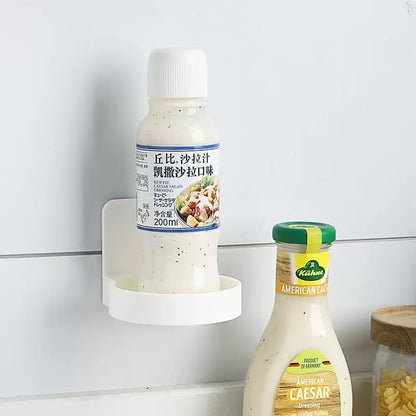 2PCS Adhesive Plastic Round Floating Wall Shelf, Wall Mounted Cup Holder Shower Organizer Bottle Racks