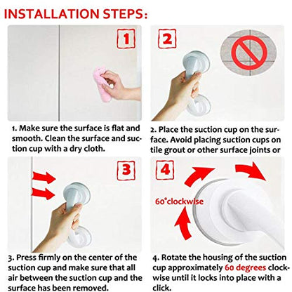 Suction Grab Bar, Portable Suction Handle Bar Suction Grip Bar for Window Door Drawer Cabinet Mini Fridge Grab Puller (White) - color: White