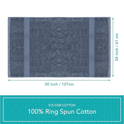 Pleasant Home Bath Towels Set of 6 (24” x 50”) 100% Cotton, Navy | 515 GSM | Lightweight, Soft & Highly Absorbent Luxury Towels for Bathroom | for Gym, Pool & Spa - color: Navy
