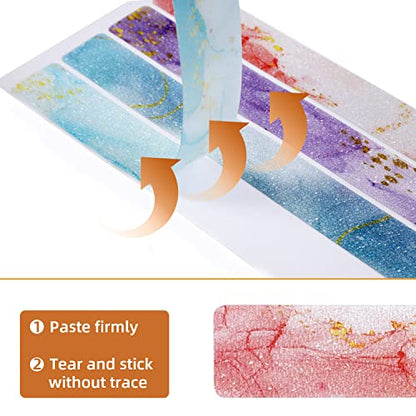 Secopad Anti Slip Colorful Shower Strips 24 PCS Bathtub Strips Adhesive Decals for Bath Tub Shower Stairs Ladders - color: Blue