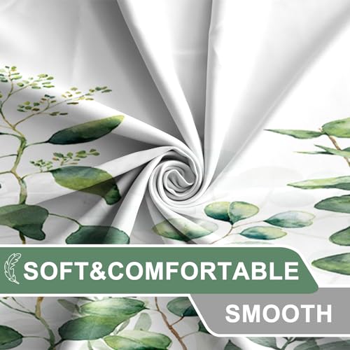 AWERT Small Half Size Stall Shower Curtain with 6 Hooks Shower Stall Curtain 36 x 72 Plant Sage Green Leaves 36 inch Bathroom/RV and Camper (Green Leaves) - color: Green Leaves, size: 36"W x 72"L (Pack of 1)