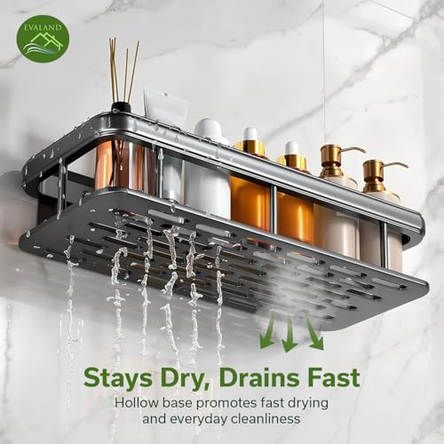 Adhesive Shower Caddy, Rustproof Stainless Steel Bath Organizers With Large Capacity, No Drilling Shelves for Bathroom Storage & Home Decor