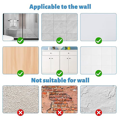 Chris.W 4 Pack Clear Adhesive Suction Sticker for No Drilling Bathroom Shower Shelf Accessories, Super Strong Adhesive Wall Sticker for Shower Caddy and More