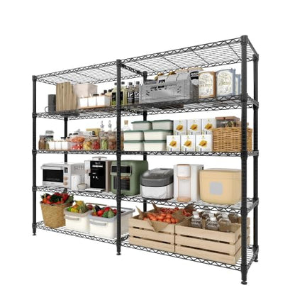 Garvee 5-Tier Storage Shelves 70" H Metal Garage Shelving Unit for Kitchen | - size: 70.5"H x 59"W x 13.8"D