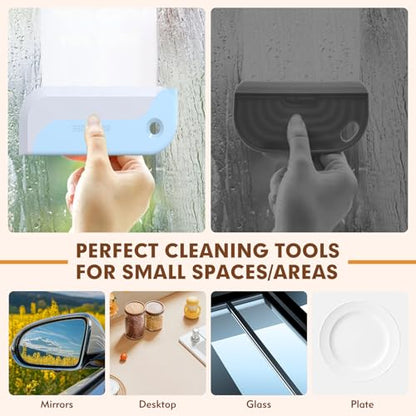3 Pack Small Squeegees for Shower Glass, Car Windows, Countertops | Streak-free clean for shower glass, car windows, and kitchen counters with a compact, easy-grip mini squeegee set