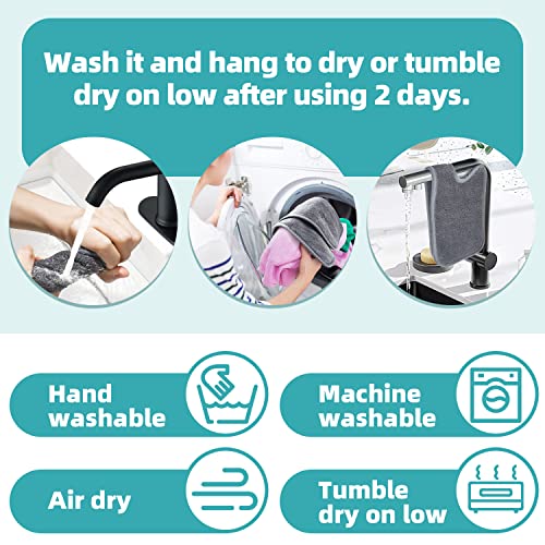 PoYang 4 Pack Faucet Mat for Kitchen Sink Splash Guard, Short 17.7x4.7 Inch | Super Absorbent Microfiber Faucet Mat, Catch Splashes and Drips, Machine Washable Sink Protectors for Kitchen, Bathroom & RV - size: 17.7" x 4.7"