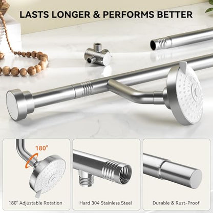 Dual Shower Head for Couples, Double Showerheads (Chrome) | High Pressure, Two Showerhead System Fit 2 Person People, Birthday Gifts for Women Men, Spa-Like, Segmented Design - color: Chrome