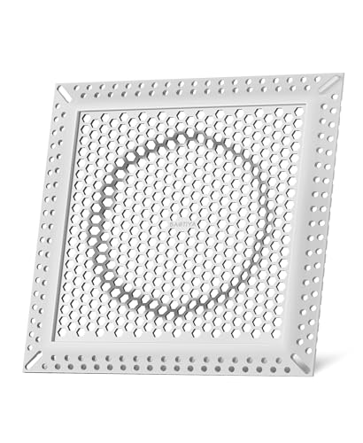 Square Shower Drain Hair Catcher, Anti-Clogging, Gray, 6 inch | Fast Drainage, Anti-Slip & Stays in Place, Stainless Steel & TPE Material, Easy Clean Fits Bathroom Hair Catcher for Shower - color: Gray, size: 6 inch