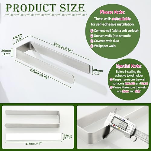 Alise Hand Towel Holder Self Adhesive Towel Bar for Bathroom,Brushed | Towel Hanger for Bathroom,SUS304 Stainless Steel Towel Rack for Kitchen Under Sink Cabinet Wash Basin Side,No Drilling - color: Brushed