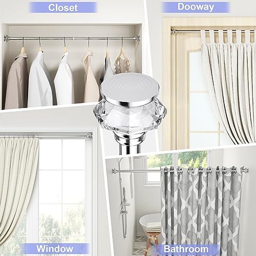 Shower Rod-EUPLAR Shower Curtain Rod, 43-72 Inches Adjustable Spring Tension Curtain Rod, No Drill, Rust Proof, Non-Slip Tension Shower Curtain Rods for Bathroom, Chrome