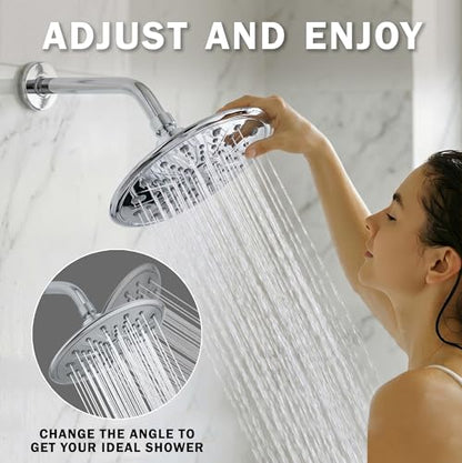 Luxury Rain Shower Head - 2.5 GPM - Polished Chrome | 9 Inch Large, High Flow, Overhead Rainfall Showerhead With Self-Clean Nozzles, Easy Install, Adjustable Brass Ball Joint - color: Polished Chrome, size: 2.5 GPM