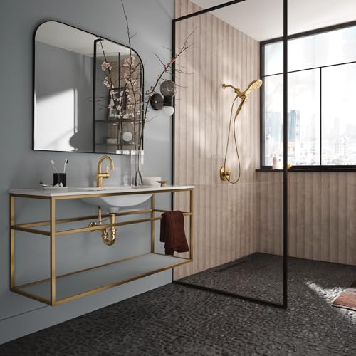Moen Verso Magnetix Handheld & Rain Shower Head Combo, Brushed Gold | 8-Function Handheld, 7-Inch Rain Shower Head, Detachable with 72-Inch Metal Hose, Model 220C3BG - color: Brushed Gold