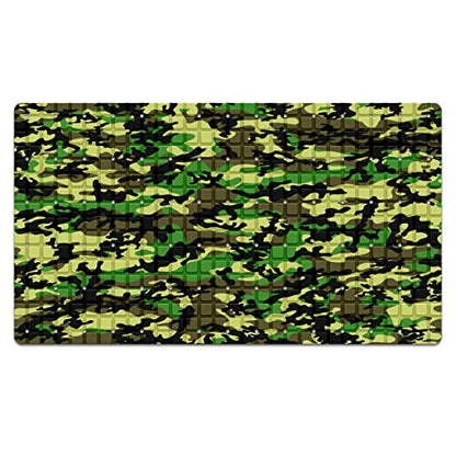FCZ Bath Tub Mat Non Slip Shower Mat Military Green Camo Camouflage Army 26.8x15 inches Rectangular PVC Mat with Suction Cups Drain Holes Machine Washable - color: Military Green Camo Camouflage Army