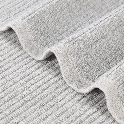 Superior Destin Viscose Cotton Blend Medium Weight Towels, Kitchen, Bathroom, Spa, Plush, Quick Dry, Ultra-Soft Towels, Bath Essentials, Ribbed Design, Absorbent Hand Towels, Set of 6, Platinum
