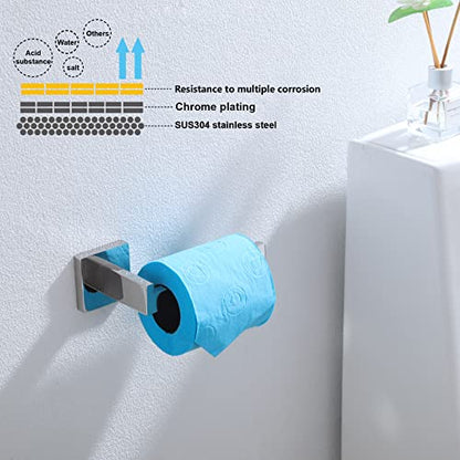 KOKOSIRI Toilet Paper Holder Chrome Toilet Roll Holder for Bathroom Kitchen Washroom T-304 Stainless Steel Wall Mounted, Polished Finish, B2003CH - color: Polished Chrome, size: Without Shelf(1 Pack)