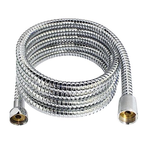 Stainless Steel Flexible Shower Hose Long Bathroom Shower Water Hose Extension Plumbing (Color : Silver, Size : 3m) - size: 3m